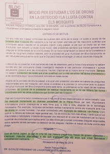 Moción uso de drones contra plaga de mosquitos