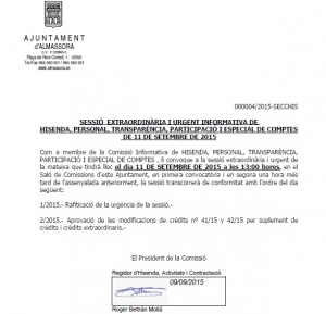 Comisión urgente 11 septiembre