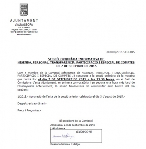 Convocatoria transparencia y participación