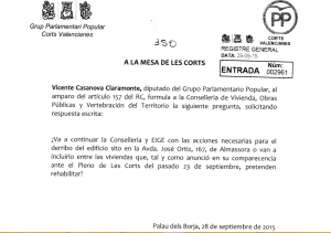 Pregunta a Les Corts