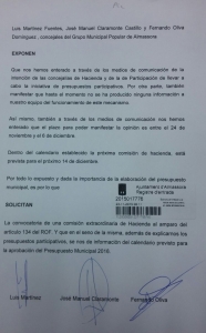 Solicitud comisión extraordinaria