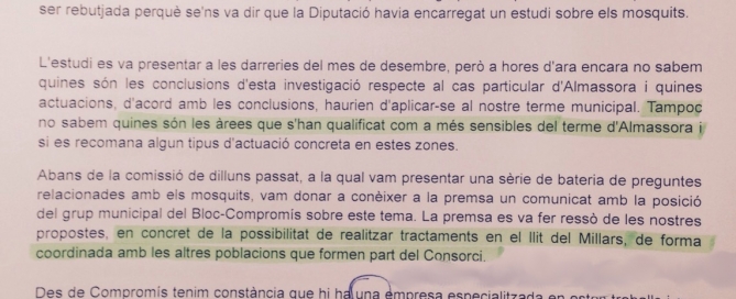 Moción uso de drones contra plaga de mosquitos
