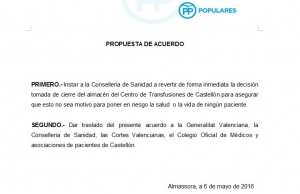 Moción banco de sangre
