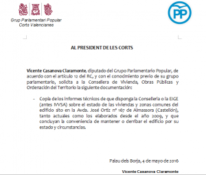 Pregunta edificio 167 informes técnicos