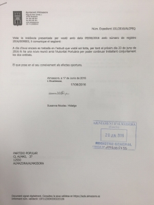 Respuesta ausencia avances apertura Camí Voramar