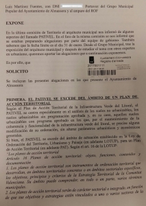 Alegaciones PP Almassora Plan contra la Costa