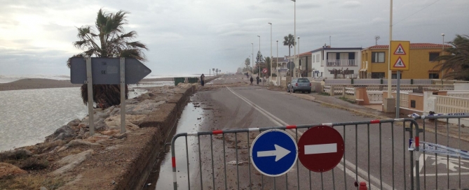 Playa Almassora temporal enero 2017