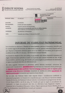 Informe Cultura de viabilidad obras Santa Quitèria