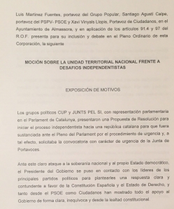 Moción respaldo Estado de Derecho frente a pulso catalán