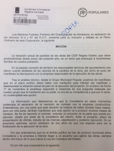 Moción PP negociación Regina Violant