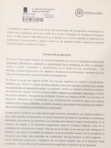Moción construcción centros educativos