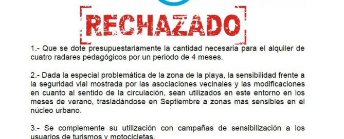 Radares rechazados