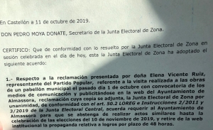 Resolución Junta Electoral de Zona