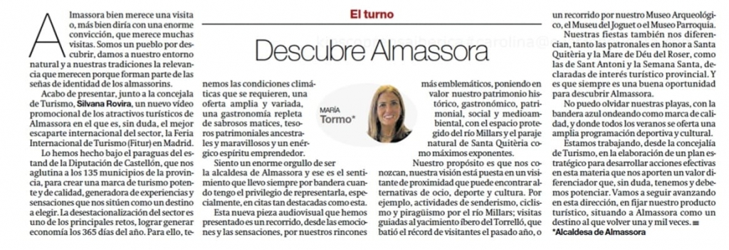 María Tormo: Descubre Almassora