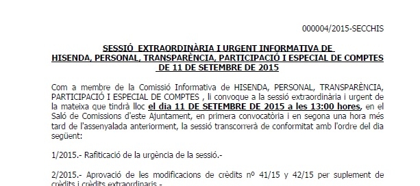 Comisión urgente 11 septiembre