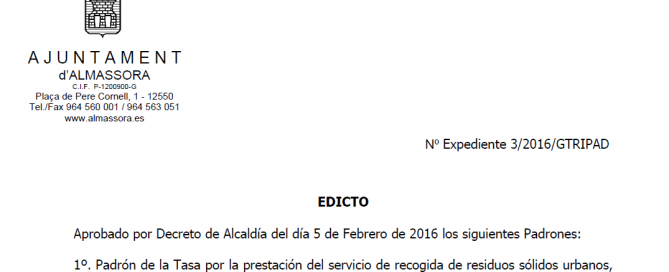 Edicto basuras