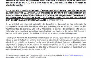 Extracto informe autobús UJI