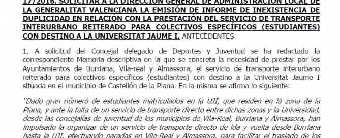 Extracto informe autobús UJI