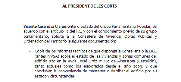Pregunta edificio 167 informes técnicos