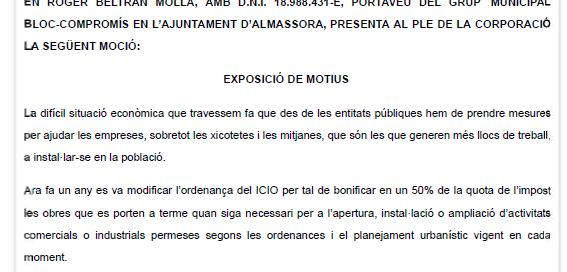 Compromís Almassora ICIO