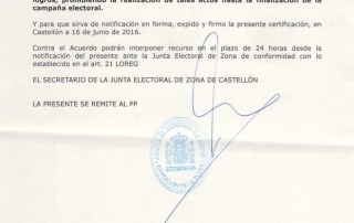 Resolución Junta Electoral Almassora