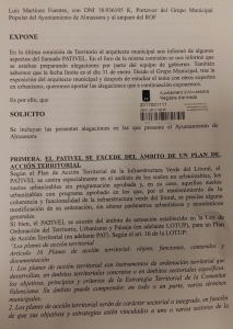 Alegaciones PP Almassora Plan contra la Costa