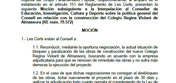 Moción subsiguiente Regina Violant