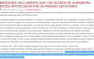 Anuncio PSPV negociación aparcamiento soterrado