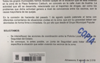 Instancia Junta Local de Seguridad Juan de Austria