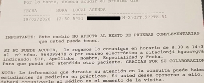 citación oftalmología II
